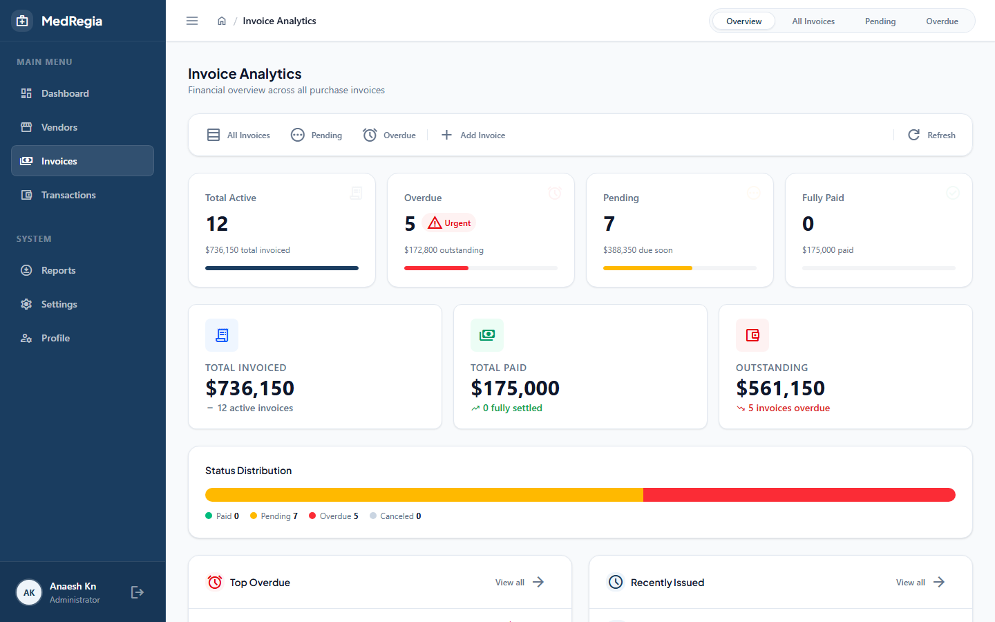 Invoice analytics overview
